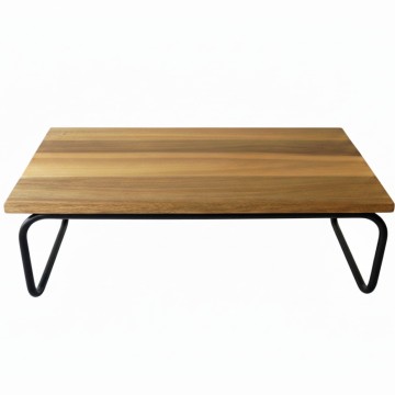 Acacia Wood Kitchen Table Helper with Metal Legs - Modern Riser Stand
